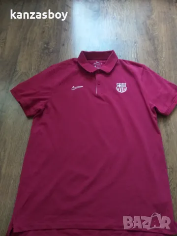 Nike The FC Barcelona Men s Slim Fit Polo - страхотна мъжка тениска КАТО НОВА L, снимка 6 - Тениски - 47368257