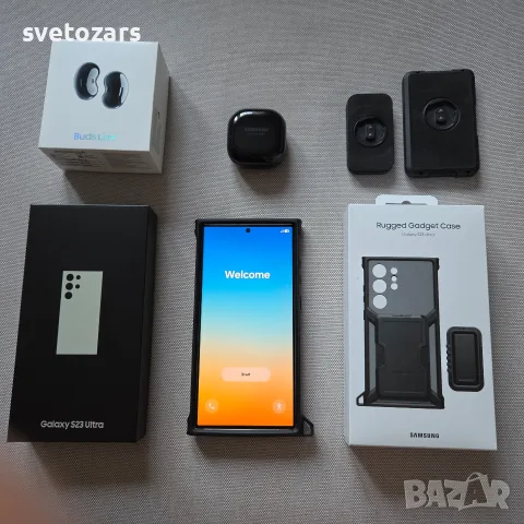 Samsung Galaxy S23 Ultra 512GB Cream в комплект с Rugged Case и слушалки