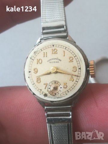 Дамски часовник Chronometre Suisse. DRGM - Germany. Vintage watch. Гривна. Механичен механизъм. , снимка 9 - Гривна - 40602025