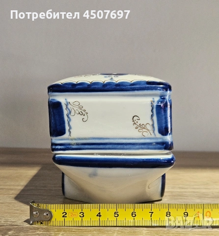 Порцеланова захарница с kanak,  КАМАЗ" Позлатена Гжел., снимка 11 - Антикварни и старинни предмети - 53766885