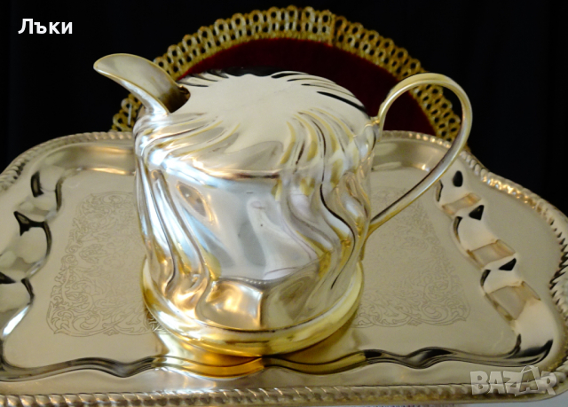 Посребрена захарница с чисто сребро проба 1000. , снимка 9 - Антикварни и старинни предмети - 36213390