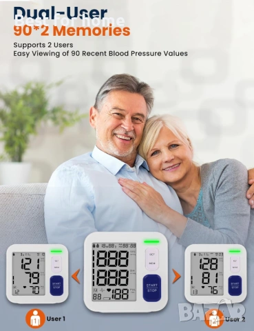 Апарати за кръвно налягане за домашна употреба за горната част на ръката, снимка 2 - Уреди за диагностика - 53685003