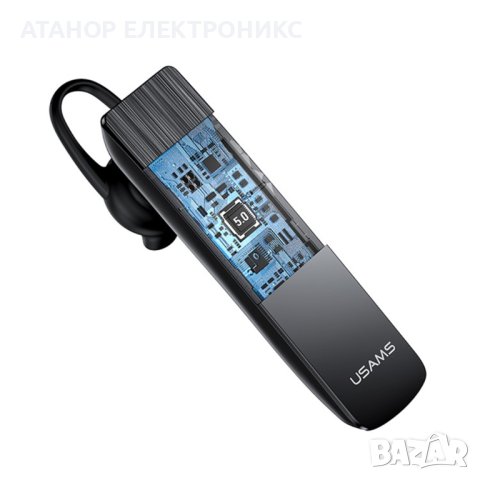 Bluetooth слушалка и микрофон USAMS BT2- черна, снимка 4 - Безжични слушалки - 44142787