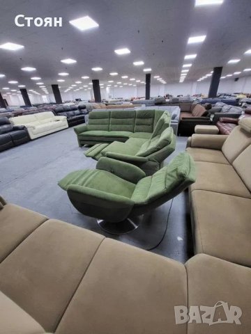 Зелен ъглов диван от плат с ел.релакс и фотьойл "PP - PF20073", снимка 10 - Дивани и мека мебел - 39965022