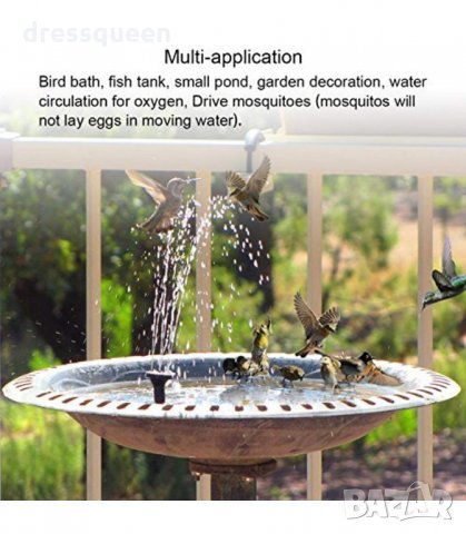 2877 Соларен кръгъл градински фонтан за декорация на дома, градината, снимка 8 - Градински мебели, декорация  - 34267453