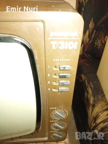 Ретро черно бял рестром работещ телевизор Т/3101 , снимка 3 - Телевизори - 53863729