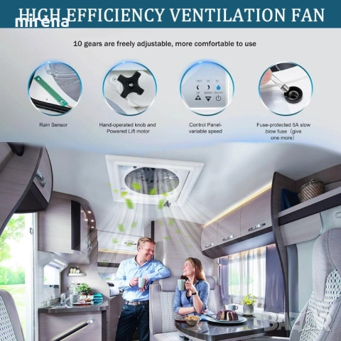 ЛЮК Вентилатор за покрива на кемпер, каравана обратим с термостат, снимка 8 - Части - 53844715