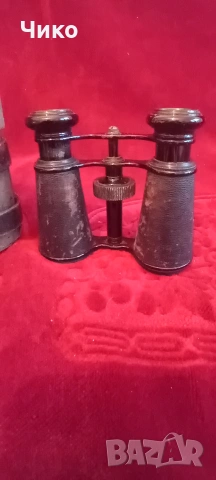 Френски стар бронзов бинокъл със калъф, снимка 2 - Антикварни и старинни предмети - 53309936