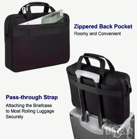 Стилно Офис куфарче за лаптоп 15.6"! Луксозна Полиестерна Месинджър-чанта с висока функционалност!, снимка 4 - Чанти - 49350979