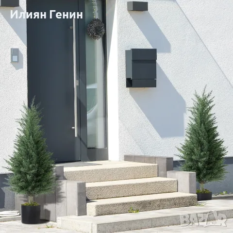 HOMCOM 2 бр от изкуствени кипариси, снимка 4 - Изкуствени цветя - 56229780