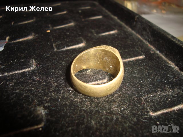 СТАР ПОЗЛАТЕН БРОНЗОВ ПРЪСТЕН ОРНАМЕНТИРАН РЪЧНО МАЙСТОРСКА АРТ ДЕКО ИЗРАБОТКА МАСИВЕН 18274, снимка 8 - Антикварни и старинни предмети - 33866835