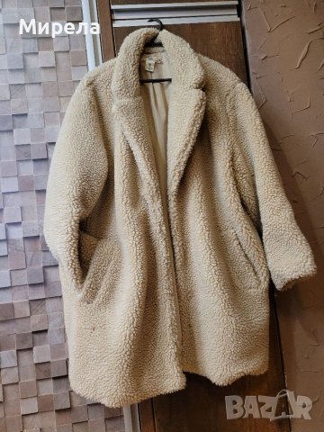 H&M oversized пухено палто,бежево, снимка 5 - Палта, манта - 39603398