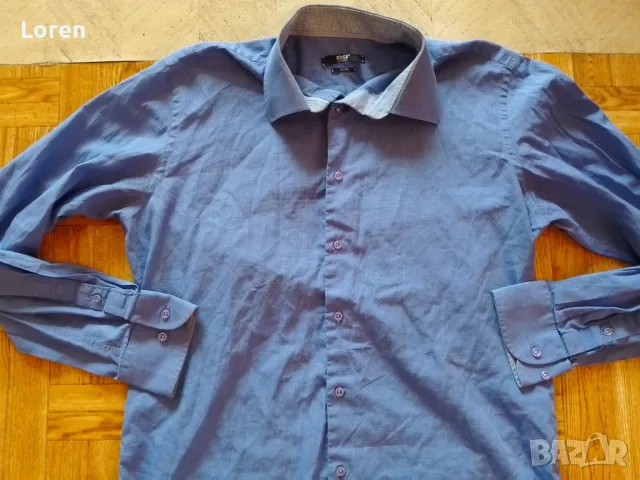 Синя мъжка риза, снимка 2 - Ризи - 49541675