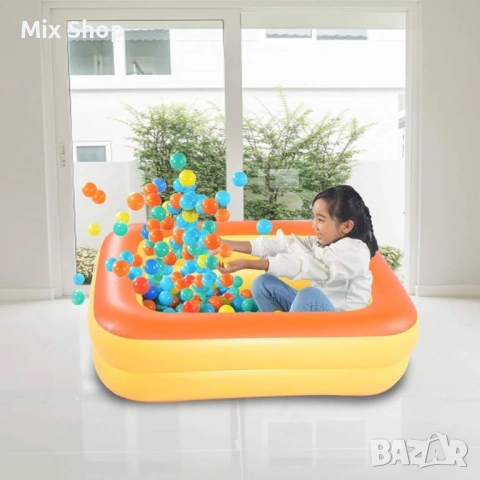 Нов Надуваем детски басейн с надуваем мек под, снимка 3 - Басейни и аксесоари - 53793336
