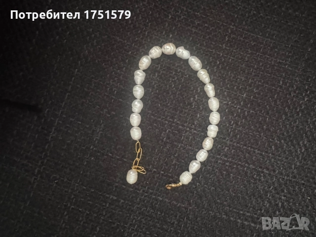 Нова гривна за крак с естествени перли, снимка 5 - Гривни - 52145474