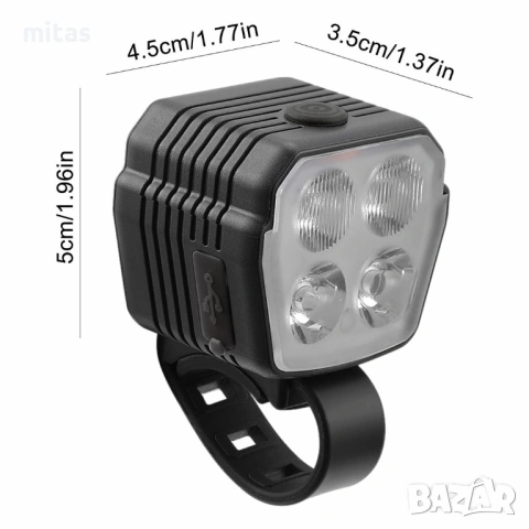 2 в 1 Предна LED светлина JOHORSE с вграден клаксон (300Lum / 120dB), снимка 5 - Аксесоари за велосипеди - 53731742