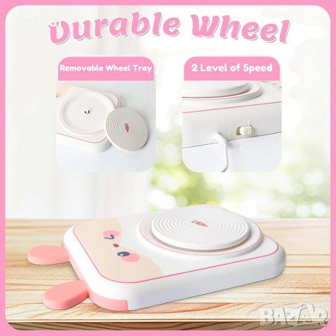 Пълен комплект за грънчарство за начинаещи, Мини грънчарско колело, снимка 4 - Образователни игри - 52293444