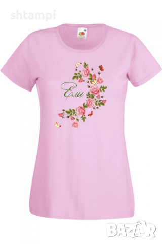 Дамска тениска Ели цветя и пеперуди Имен ден Подарък,Изненада,Празник,Цветница, снимка 6 - Тениски - 36441985