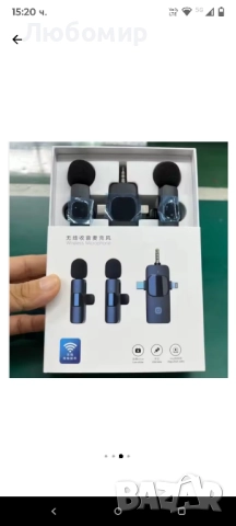 3 в 1 безжичен лавалиер микрофон с приемник. Комплект от 2 микрофона, 3.5 мм кръгъл, снимка 3 - Други - 51473447