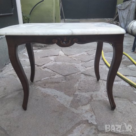 Барокова дървена маса с масивен мраморен плот разпродажба