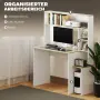 Компютърно бюро HOMCOM, бюро с отворени рафтове и отделения, снимка 6