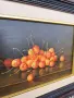 авторска картина маслени бои върху фазер натюрморт череши , снимка 3