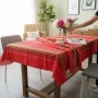 6295 Червена битова покривка за маса с принт традиционни шевици, снимка 2