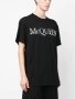 ALEXANDER McQUEEN Black Metallic Silver Logo Print Oversized Мъжка Тениска size L и XL, снимка 1 - Тениски - 40704302