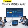 Нов хъб Baseus Metal Gleam Series 6-в-1 USB Type C HUB 1x HDMI 4k @ 60Hz, 1x USB-C (10Gbps), 2x ..., снимка 6