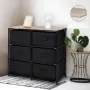 Текстилен шкаф, Скрин текстилен, Етажерка, черен, 6 чекмеджета, снимка 2