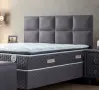 Луксозен Турски Спален Комплект VISCO GREY :Двойно легло с ракла + Премиум Покет Мемори Матрак 29 см, снимка 1