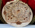 Медна чиния писана с цветя и орнаменти 20 см. , снимка 3