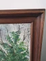 94х74см наивизъм/голяма картина масло върху платно/къща-дървета-река/1979/дървена рамка, снимка 8
