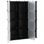 vidaXL Модулен шкаф с 9 отделения, 109x36,5x143 см, черно и бяло, снимка 4
