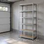 Метален поцинкован стелаж с 6 рафта – 1050 кг товароносимост, 200×90×40 см, снимка 1
