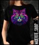 Дамска тениска с щампа NEON CAT