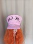 BAD GIRL Розова шапка от лак /винил/, снимка 1 - Шапки - 41085491