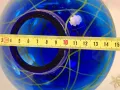 стъклена ваза синьо стъкло 24/4, снимка 5