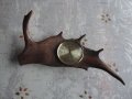 Уникален барометър еленов рог Fischer made in GDR, снимка 6