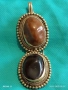 Част от ВИНТИДЖ ГРИВНА с ДВА ОВАЛНИ КАМЪКА ФИЛИГРАН АХАТ 52184, снимка 8