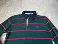 GANT fine knit lambswool striped rugby polo in green L, снимка 3