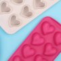 8 красиви обли сърца сърце Свети Валентин Силиконов молд форма калъп шоколад гипс свещ сапун фондан , снимка 1 - Форми - 35670335