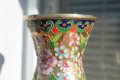 Стара китайска ваза - бронз с емайл , снимка 2