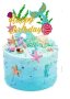 Опашка на Русалка морски брокатен топер Happy Birthday украса за торта рожден ден парти 