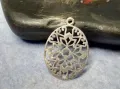 СТАРИНЕН АЖУРЕН ФЛОРАЛЕН СРЕБЪРЕН МЕДАЛЬОН СРЕБРО ВИСОКА ПРОБА РЪЧНА АРТ ИЗРАБОТКА 48639, снимка 7