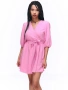 Дамска розова рокля с колан, снимка 1