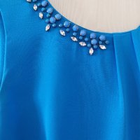 Прекрасна синя рокля с камъни, снимка 4 - Рокли - 41872121