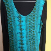 Дамска блуза с дълъг ръкав памучно трико, снимка 1 - Блузи с дълъг ръкав и пуловери - 34630046