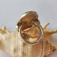 Сребърен пръстен с камък карнеол, снимка 4 - Пръстени - 44366431