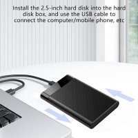 Външна Кутия за Харддиск 2.5" SATA HDD SSD Box Адаптер + USB3.0 Кабел За Най-Бърз Трансфер на Данни, снимка 3 - Външни хард дискове - 41284216